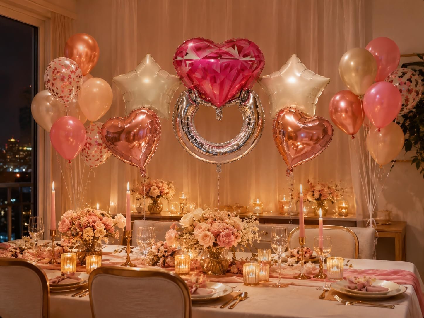 Decoración para fiestas de despedidas de soltero y despedidas de soltera con globos y photocall.