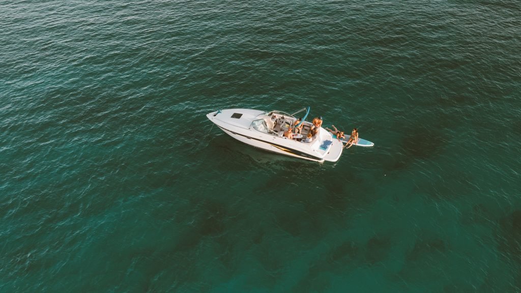 Grupo de amigos disfrutando de un paseo en barco durante una despedida